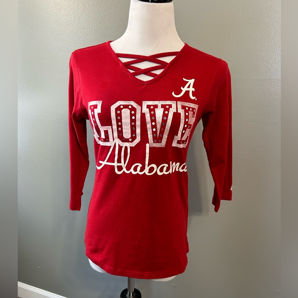 Alabama‎ by Russell brand women’s 3/4  sleeve T-shirt cross front at neckline